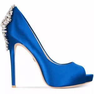 Badgley Mischka Kiara Crystal Back Open Toe Shoes